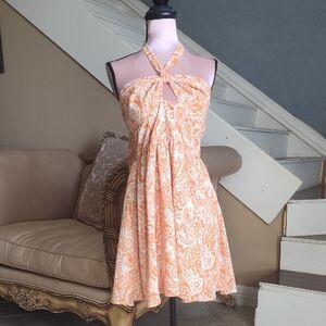 SHEIN Strapless Orange Dress